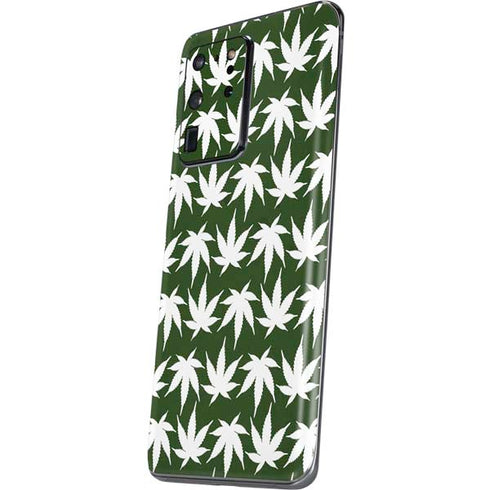 Marijuana Leaf White Pattern Galaxy S20 Ultra 5G Skin
