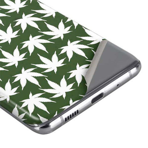 Marijuana Leaf White Pattern Galaxy S20 Ultra 5G Skin