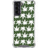 Marijuana Leaf White Pattern Galaxy S21 5G Clear Case