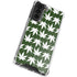 Marijuana Leaf White Pattern Galaxy S21 FE Clear Case