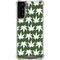 Marijuana Leaf White Pattern Galaxy S21 Plus 5G Clear Case