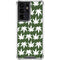 Marijuana Leaf White Pattern Galaxy S21 Ultra 5G Clear Case