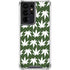 Marijuana Leaf White Pattern Galaxy S21 Ultra 5G Clear Case