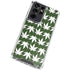 Marijuana Leaf White Pattern Galaxy S21 Ultra 5G Clear Case