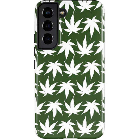 Marijuana Leaf White Pattern Galaxy S22 Pro Case