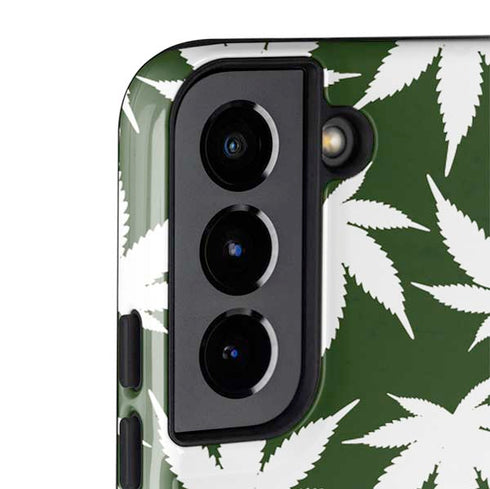 Marijuana Leaf White Pattern Galaxy S22 Pro Case