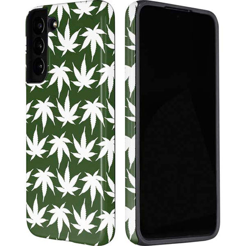 Marijuana Leaf White Pattern Galaxy S22 Pro Case