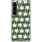 Marijuana Leaf White Pattern Galaxy S23 Clear Case