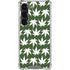 Marijuana Leaf White Pattern Galaxy S23 Clear Case