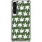 Marijuana Leaf White Pattern Galaxy S23 Plus Clear Case