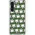 Marijuana Leaf White Pattern Galaxy S23 Plus Clear Case