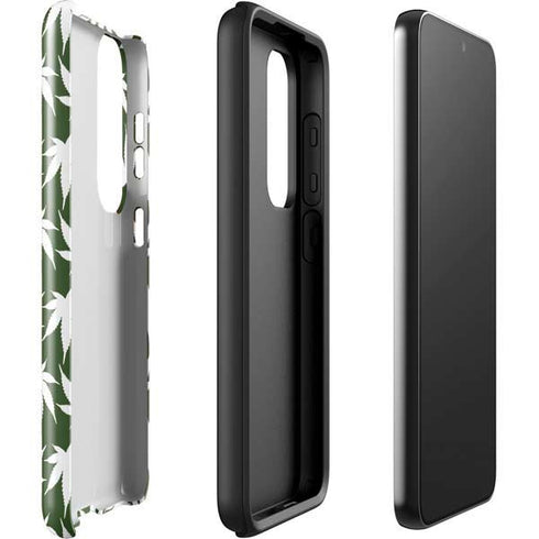 Marijuana Leaf White Pattern Galaxy S23 Pro Case