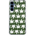 Marijuana Leaf White Pattern Galaxy S24 Clear Case