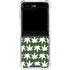 Marijuana Leaf White Pattern Galaxy Z Flip5 5G Clear Case