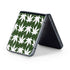 Marijuana Leaf White Pattern Galaxy Z Flip5 5G Skin