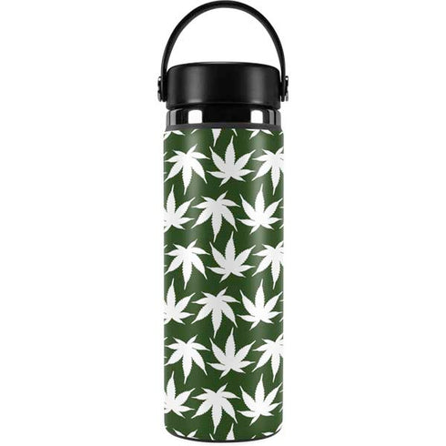 Marijuana Leaf White Pattern Hydro Flask 20oz Wide Mouth Skin