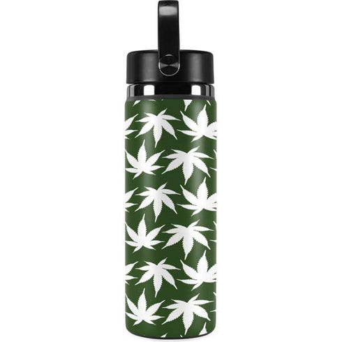 Marijuana Leaf White Pattern Hydro Flask 20oz Wide Mouth Skin