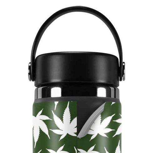 Marijuana Leaf White Pattern Hydro Flask 20oz Wide Mouth Skin