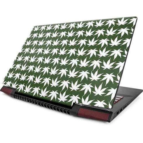 Marijuana Leaf White Pattern Lenovo IdeaPad Skin