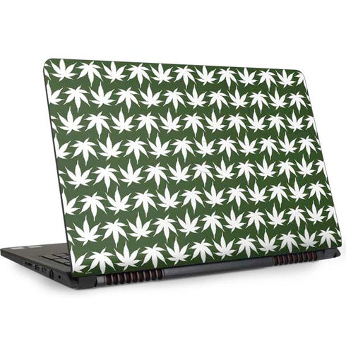 Marijuana Leaf White Pattern Dell Inspiron Skin