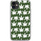 Marijuana Leaf White Pattern iPhone 11 Clear Case