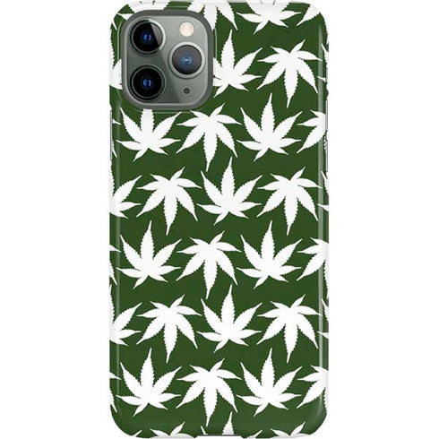 Marijuana Leaf White Pattern iPhone 11 Pro Lite Case
