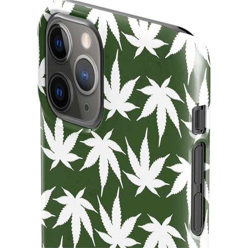 Marijuana Leaf White Pattern iPhone 11 Pro Lite Case