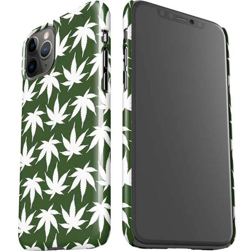 Marijuana Leaf White Pattern iPhone 11 Pro Lite Case