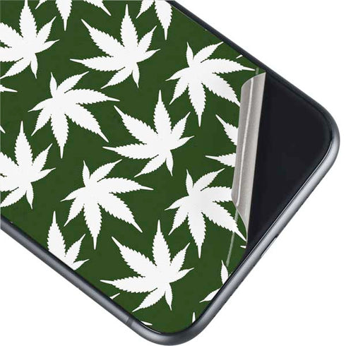 Marijuana Leaf White Pattern iPhone 11 Skin