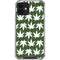 Marijuana Leaf White Pattern iPhone 12 Clear Case