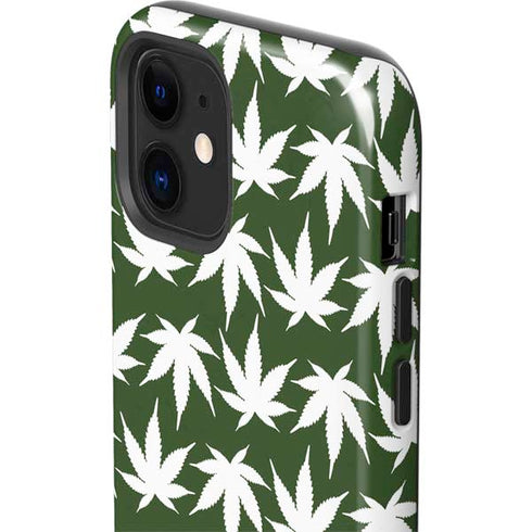 Marijuana Leaf White Pattern iPhone 12 Impact Case