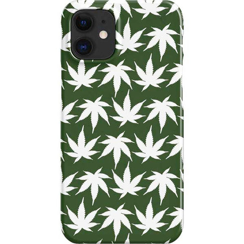 Marijuana Leaf White Pattern iPhone 12 Mini Lite Case