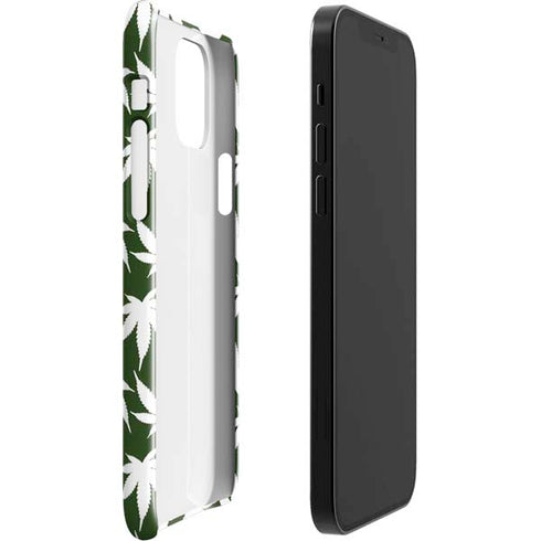 Marijuana Leaf White Pattern iPhone 12 Mini Lite Case