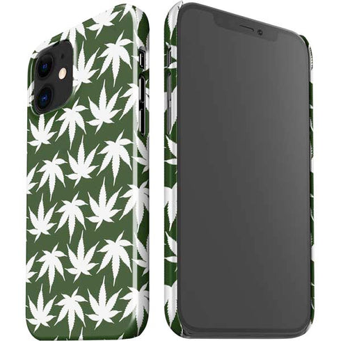 Marijuana Leaf White Pattern iPhone 12 Mini Lite Case