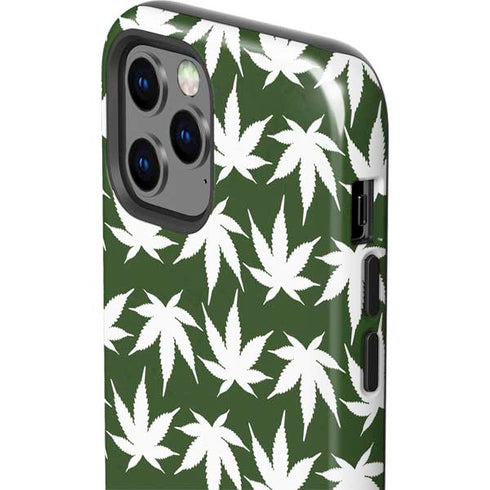 Marijuana Leaf White Pattern iPhone 12 Pro Max Impact Case