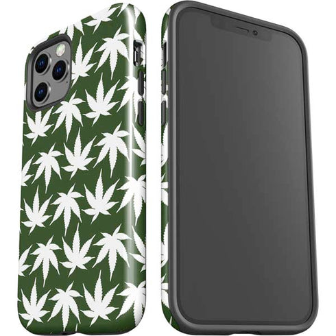 Marijuana Leaf White Pattern iPhone 12 Pro Max Impact Case