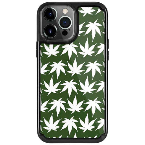 Marijuana Leaf White Pattern iPhone 13 Pro Cargo Case