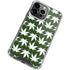 Marijuana Leaf White Pattern iPhone 13 Pro Clear Case