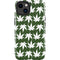 Marijuana Leaf White Pattern iPhone 15 Plus Impact Case