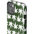 Marijuana Leaf White Pattern iPhone 15 Plus Impact Case