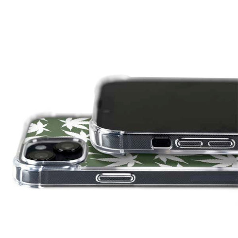 Marijuana Leaf White Pattern iPhone 15 MagSafe Case