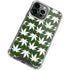 Marijuana Leaf White Pattern iPhone 14 Pro Clear Case