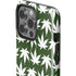 Marijuana Leaf White Pattern iPhone 14 Pro Impact Case