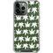 Marijuana Leaf White Pattern iPhone 15 Pro Max Clear Case