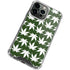 Marijuana Leaf White Pattern iPhone 14 Pro Max Clear Case