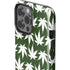 Marijuana Leaf White Pattern iPhone 14 Pro Max Impact Case