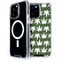 Marijuana Leaf White Pattern iPhone 14 Pro Max MagSafe Case