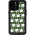 Marijuana Leaf White Pattern iPhone 14 Pro Max Waterproof Case