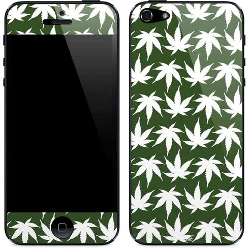 Marijuana Leaf White Pattern iPhone 5/5s/5SE Skin