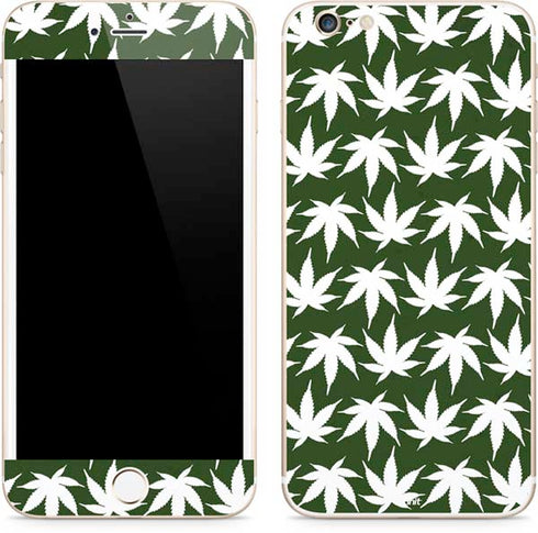 Marijuana Leaf White Pattern iPhone 6/6s Plus Skin